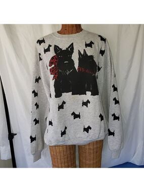 Ladies JERZEES Sweatshirt with Westies Printed on it in Gray - XL